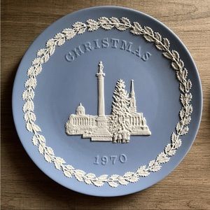 Wedgwood Blue Jasperware Christmas 1970 Trafalgar Square Plate